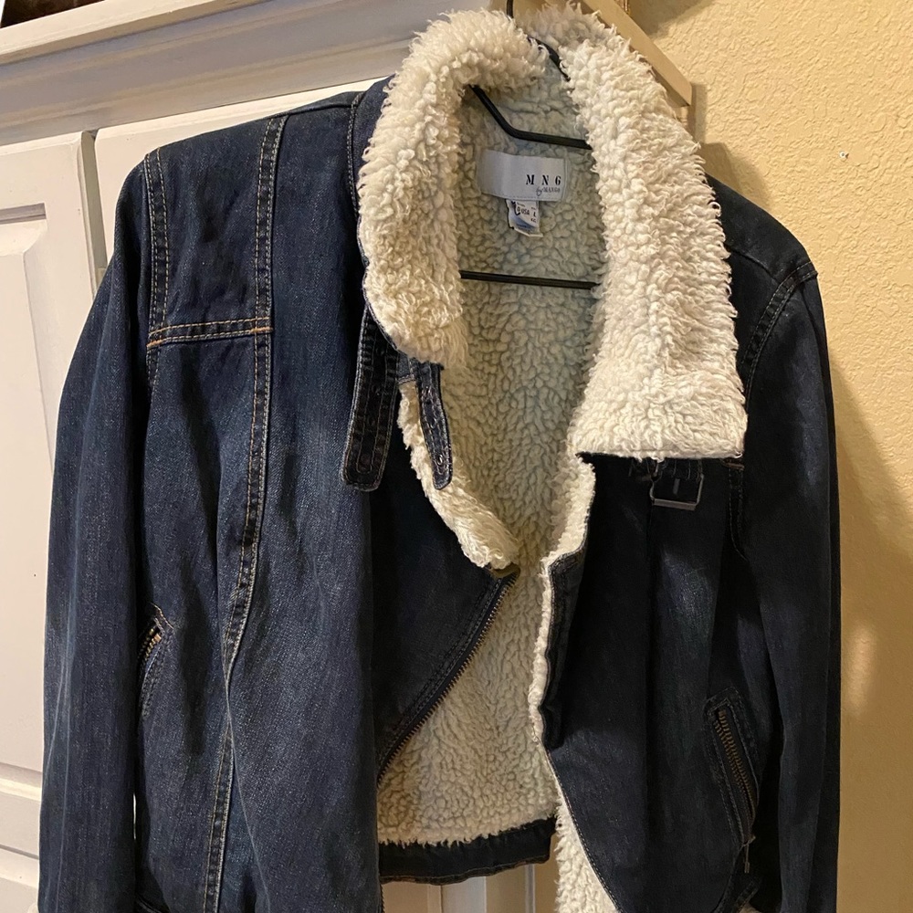 Denim fleece lined jacket MNG by Mango size L